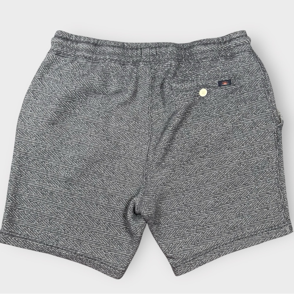 Faherty Whitewater Sweatshorts Men’s Large Granite Grey Herringbone Cotton Blend - Picture 2 of 11